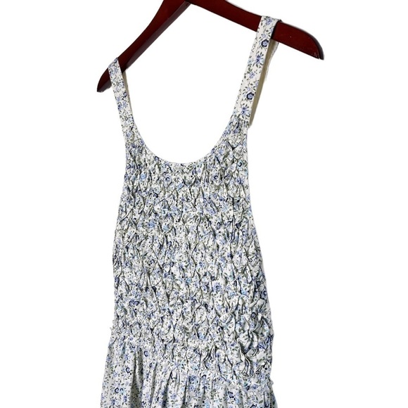 FREE PEOPLE NWT Smocked Petunia Mini Dress Size Medium in Floral Tea Combo - Picture 4 of 15